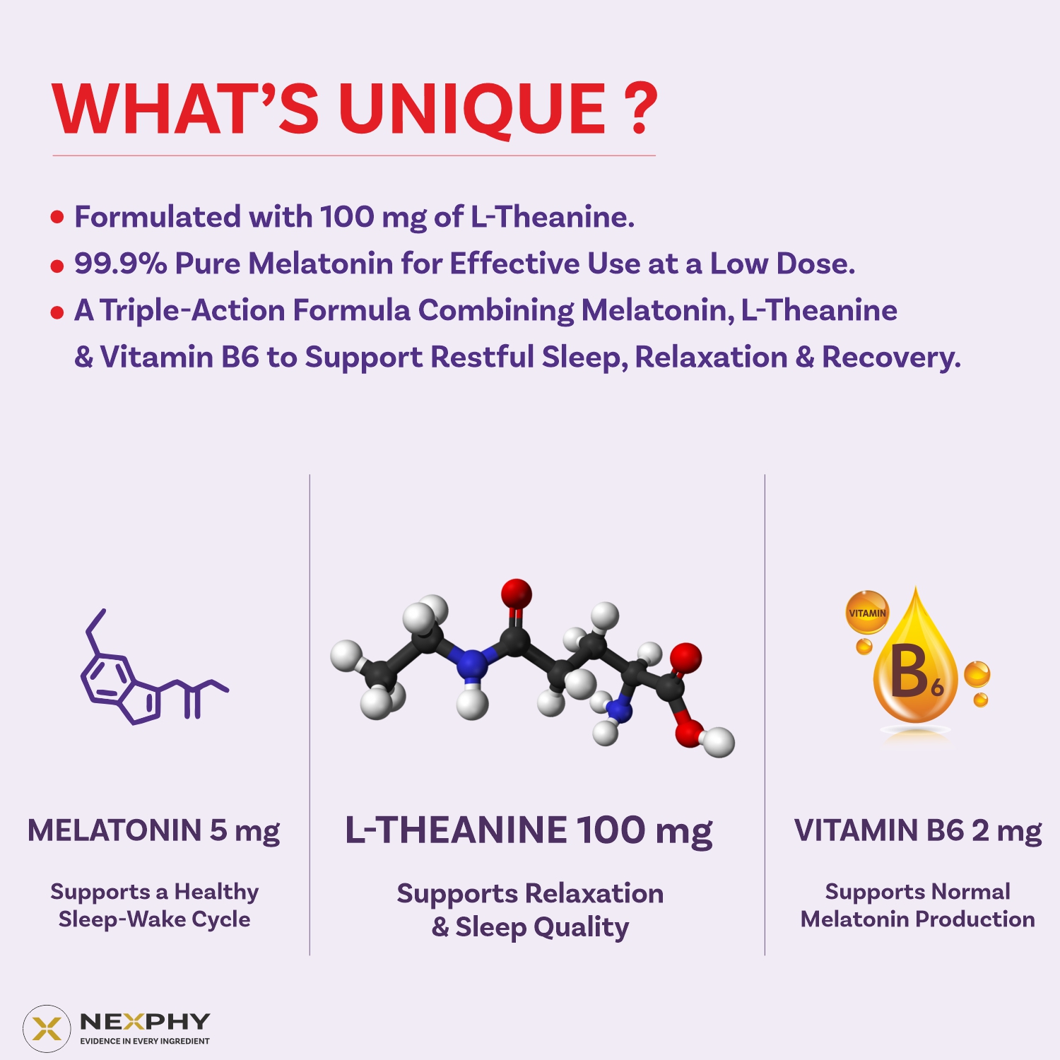 Melatonin 5mg with L-Theanine 100mg & Vitamin B6 | Extra Strength Triple Action Sleep Supplement | Non-Habit-Forming, Restful Sleep, Relaxation & Calm | 90 Veg Capsules